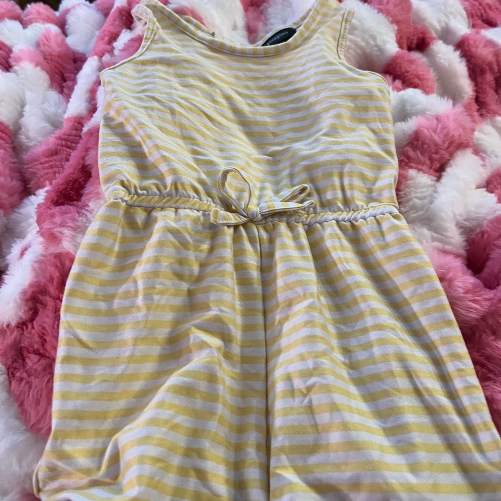 Yellow and White Striped romper